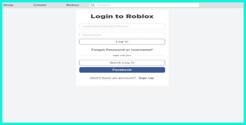 Log in with your Roblox user ID and password 