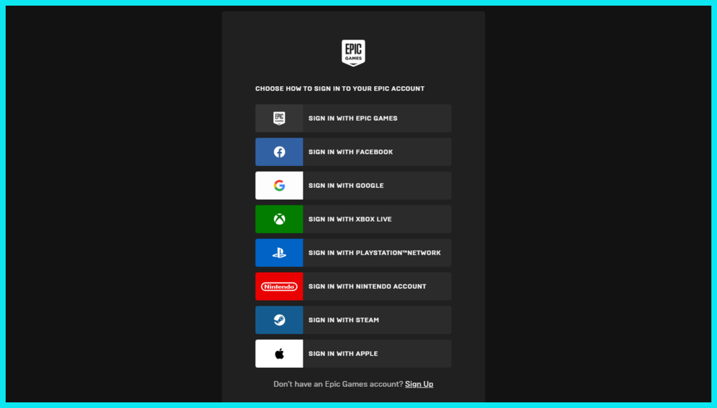 Log in with the email address on Epic Games account 
