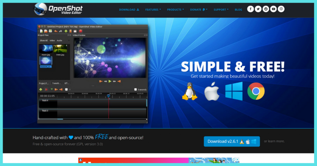 openshot free video editing softwares