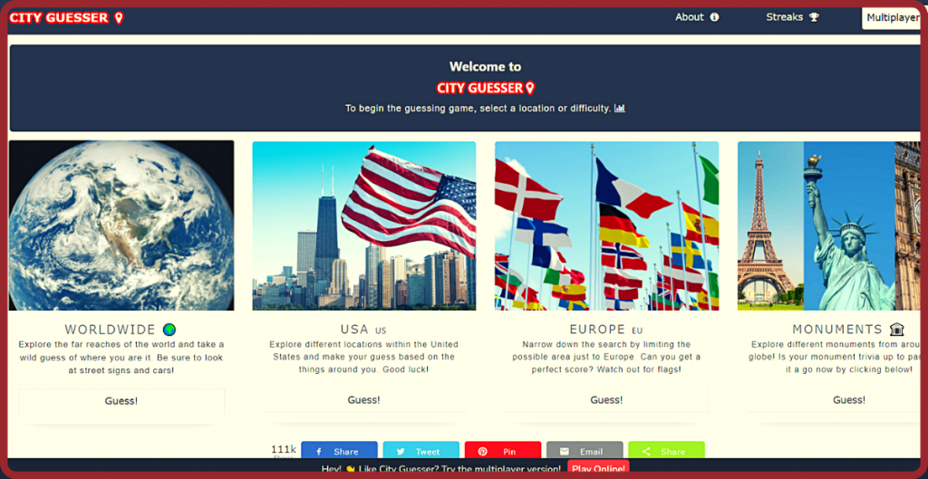 City Guesser GeoGuessr Alternatives