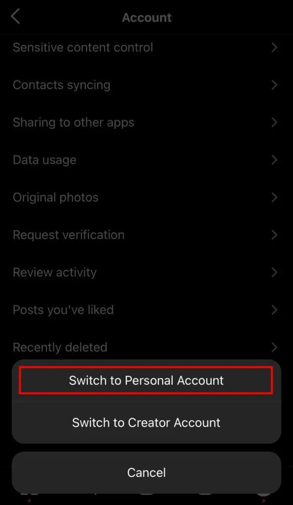 Create a personal account