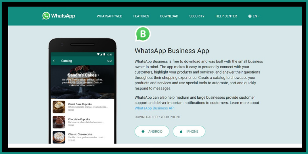 whatsapp business app details