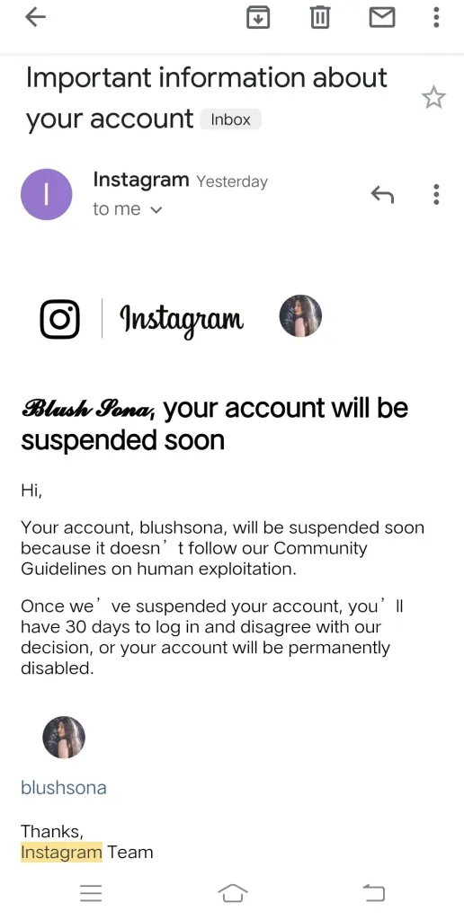 How to Repair "Your account suspend shortly." on Instagram