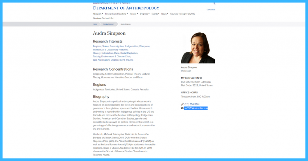 audra simpson short professional bio