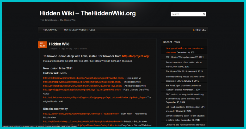 hidden wiki the deep web